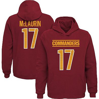 Youth Terry McLaurin Burgundy Washington Commanders Mainliner Player Name & Number Pullover Hoodie