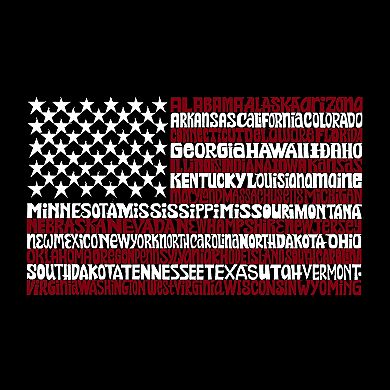 50 States USA Flag - Men's Word Art Long Sleeve T-shirt