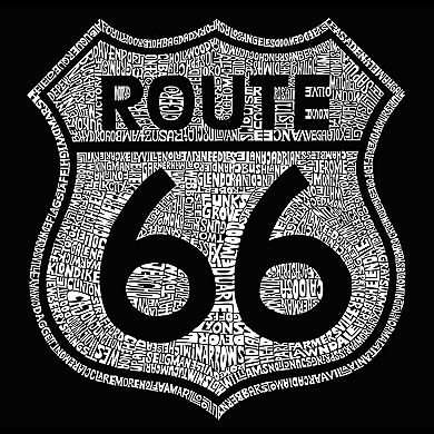 CITIES ALONG THE LEGENDARY ROUTE 66 - Men's Premium Blend Word Art T-Shirt