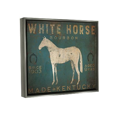 Stupell Home Decor White Horse Bourbon Vintage Framed Wall Art
