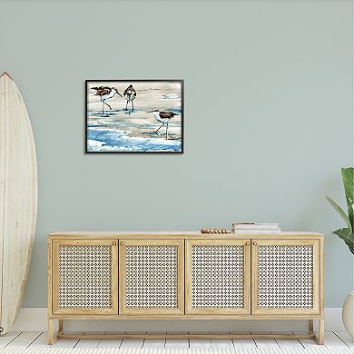 Stupell Home Decor Rockhampton Sandpipers Ocean Waves Wall Art