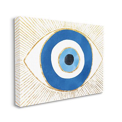 Stupell Home Decor Evil Eye Striped Mati Symbol Canvas Wall Art