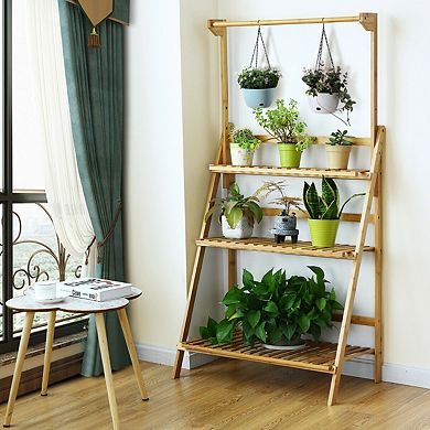 3 Tiers Hanging Folding Plant Shelf Stand