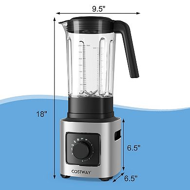 1500W 5-Speed Countertop Smoothie Blender with 5 Presets and 68oz Tritan Jar-Silver