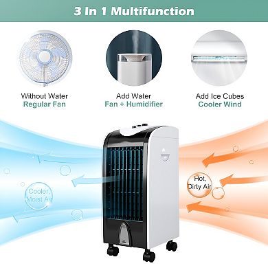 Innovative 3-in-1 Portable Evaporative Air Cooler with Adjustable Filter Knob for Indoor
