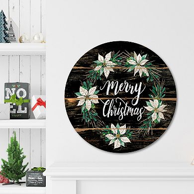 COURTSIDE MARKET Merry Christmas II Circular Board Wall Art