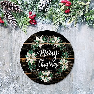 COURTSIDE MARKET Merry Christmas II Circular Board Wall Art