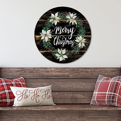 COURTSIDE MARKET Merry Christmas II Circular Board Wall Art