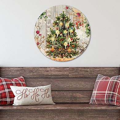 COURTSIDE MARKET Holiday Tree II Circular Board Wall Art