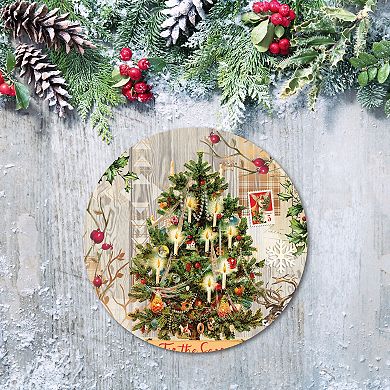 COURTSIDE MARKET Holiday Tree II Circular Board Wall Art