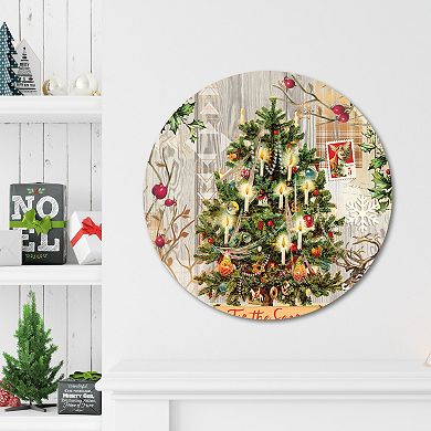 COURTSIDE MARKET Holiday Tree II Circular Board Wall Art