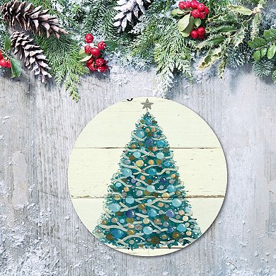 COURTSIDE MARKET Navidad Alegre Circular Board Wall Art