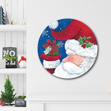 COURTSIDE MARKET Merry Christmas IV Circular Board Wall Art