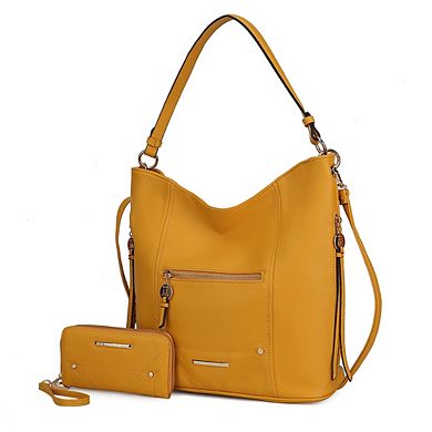 MKF Collection Jordina Hobo Shoulder Bag with Matching Wallet by Mia K 2 pcs