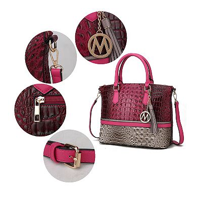 MKF Collection Autumn Crocodile Skin Tote Handbag & Wallet by Mia k