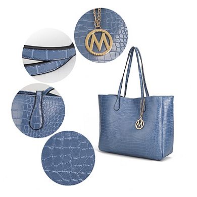 MKF Collection Sadie vegan Leather Oversize Tote Handbag & Wallet Set by Mi K