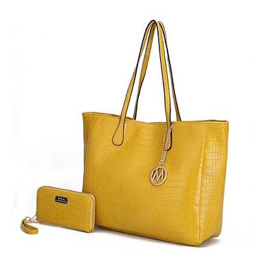 MKF Collection Sadie vegan Leather Oversize Tote Handbag & Wallet Set by Mi K