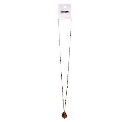 Sonoma Goods For Life® Gold Tone Beaded Tortoiseshell Pendant Necklace