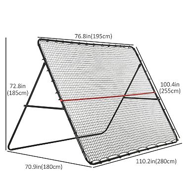 Soozier Adjustable Soccer Rebounder Net, Foldable Bounce Back Net