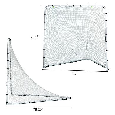 Soozier Lacrosse Net w/ Steel Frame, Backyard Folding Lacrosse Goal, 6'x6'
