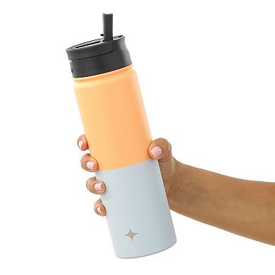 JoyJolt Triple Insulated 22-oz. Water Bottle with Flip Lid & Sport Straw Lid