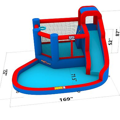 Sunny & Fun Inflatable Water Slide, Blow up Child Pool & Bounce House for Backyard