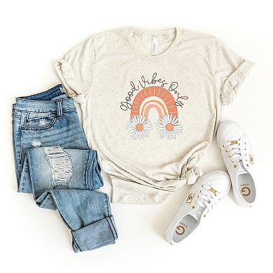 Boho Good Vibes Only Short Sleeve Graphic Tee