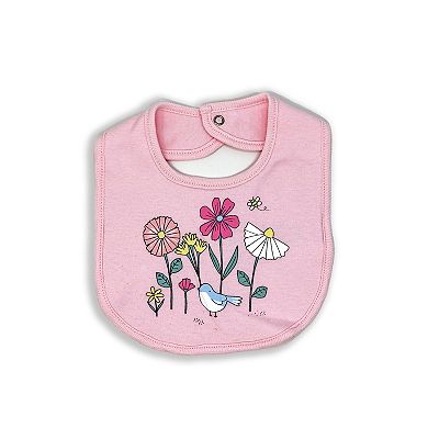 Baby Girls Birdy Floral 5 Pc Layette Gift Set in Mesh Bag