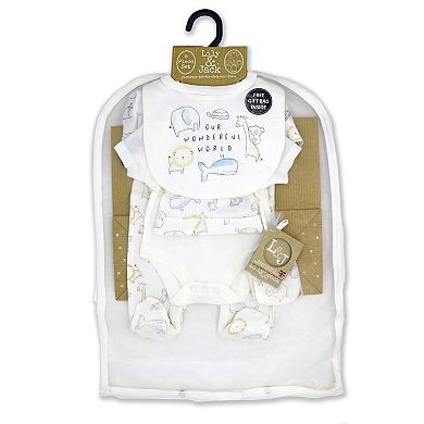 Baby Boys and Girls Our Wonderful World 5 Pc Layette Gift Set in Mesh Bag