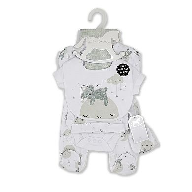Baby Boys and Girls Sweet Dreams Bear 5 Pc Layette Gift Set in Mesh Bag
