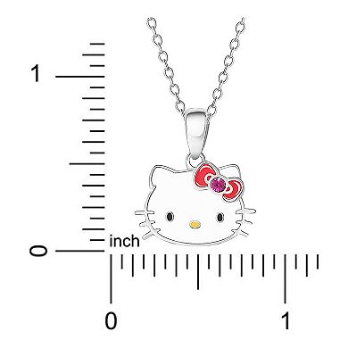Hello Kitty Crystal & Enamel Pendant Necklace