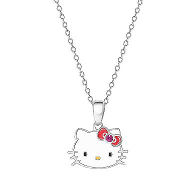 Hello Kitty Crystal & Enamel Pendant Necklace