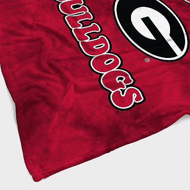 Georgia Bulldogs 60'' x 70'' Bubble Tie-Dye Flannel Sherpa Blanket