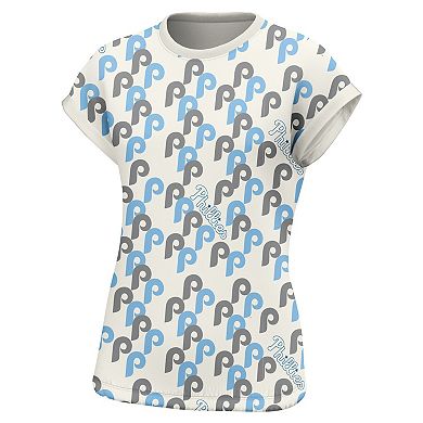 Women's Lusso  White Philadelphia Phillies Madge Dolman Tri-Blend T-Shirt
