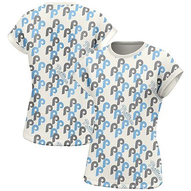 Women's Lusso  White Philadelphia Phillies Madge Dolman Tri-Blend T-Shirt