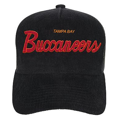 Youth Mitchell & Ness Black Tampa Bay Buccaneers Times Up Precurved Trucker Adjustable Hat
