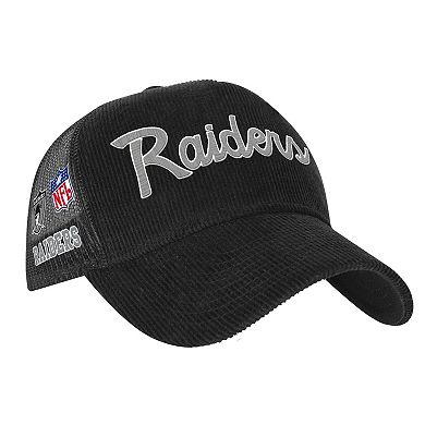 Youth Mitchell & Ness Black Las Vegas Raiders Times Up Precurved Trucker Adjustable Hat