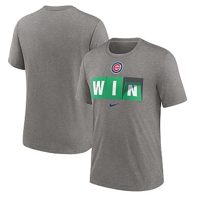 Men's Nike Gray Chicago Cubs Win Scoreboard Hometown Tri-Blend T-Shirt