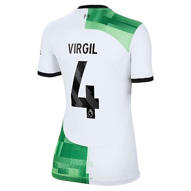 Women's Nike Virgil van Dijk White Liverpool 2023/24 Away Replica Player Jersey