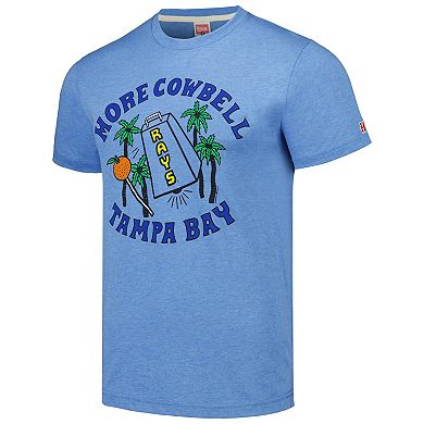 Men's Homage Light Blue Tampa Bay Rays Doddle Collection More Cowbell Tri-Blend T-Shirt