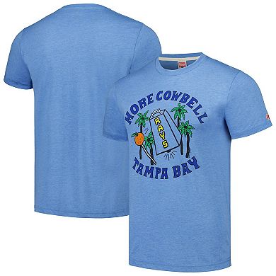 Men's Homage Light Blue Tampa Bay Rays Doddle Collection More Cowbell Tri-Blend T-Shirt