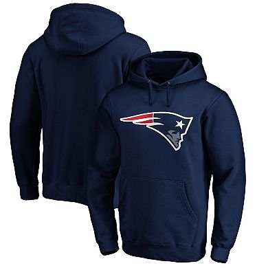 Men's Fanatics Branded Navy New England Patriots Primary Logo Fitted Pullover Hoodie