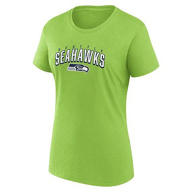Women's Fanatics Branded  Navy/Neon Green Seattle Seahawks Fan T-Shirt Combo Set