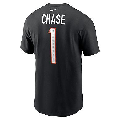 Men's Nike Ja'Marr Chase Black Cincinnati Bengals Player Name & Number T-Shirt