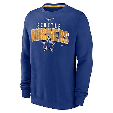 Men's Nike  Royal Seattle Mariners Cooperstown Collection Team Shout Out Pullover Sweatshirt