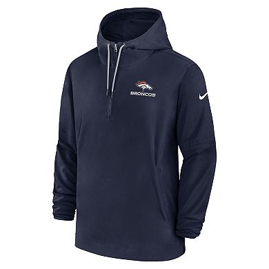 Men's Nike Navy Denver Broncos Sideline Half-Zip Hoodie