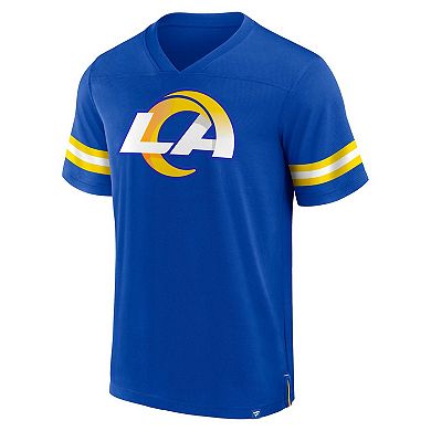 Men's Fanatics Branded  Royal Los Angeles Rams Jersey Tackle V-Neck T-Shirt