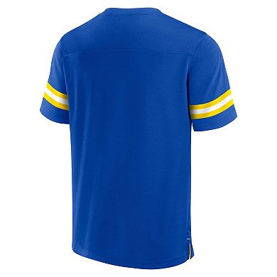 Men's Fanatics Branded  Royal Los Angeles Rams Jersey Tackle V-Neck T-Shirt
