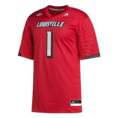Men's adidas #1 Cardinal Louisville Cardinals Premier Jersey
