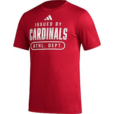 Men's adidas Red Louisville Cardinals Sideline AEROREADY Pregame T-Shirt